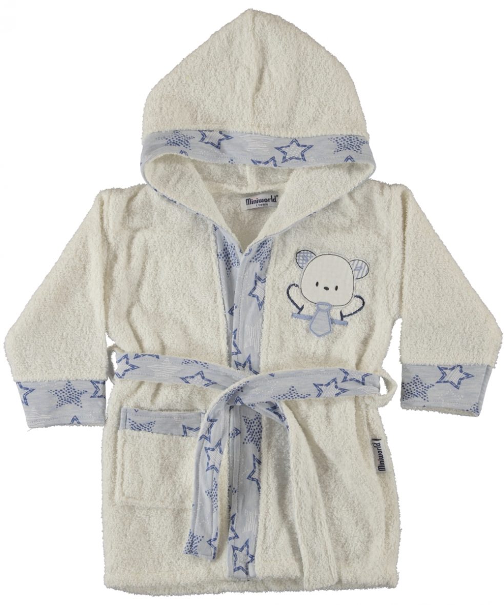 kopalni plašč belo-moder