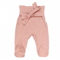 hlače s stopalkami in pasom roza